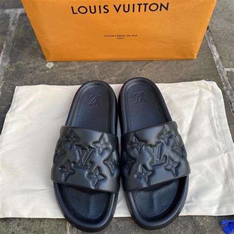 louis vuitton waterfront mule sandals in black|Louis Vuitton sliders.